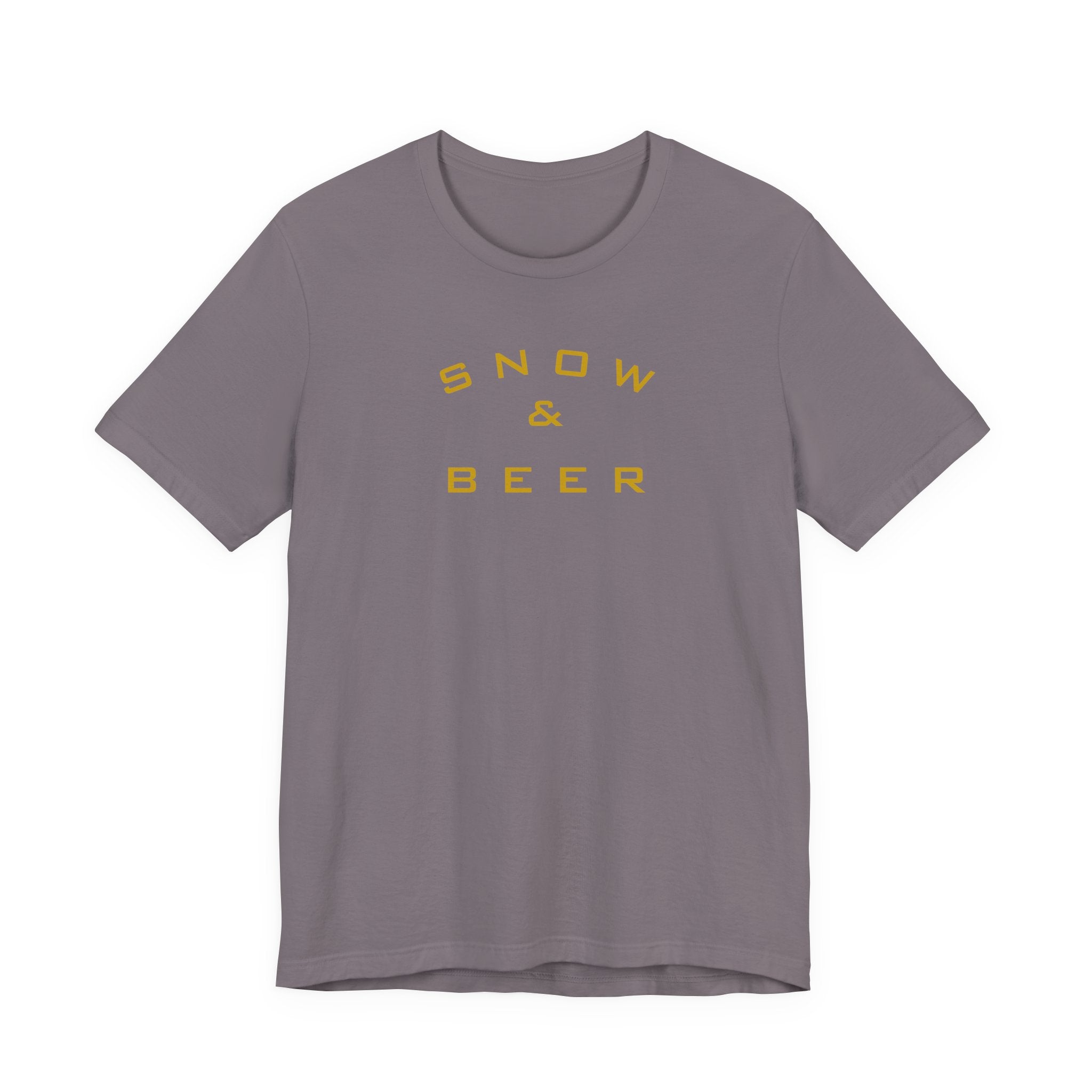 Snow & Beer T‑Shirt — Minimal Winter Skiing Beer Tee
