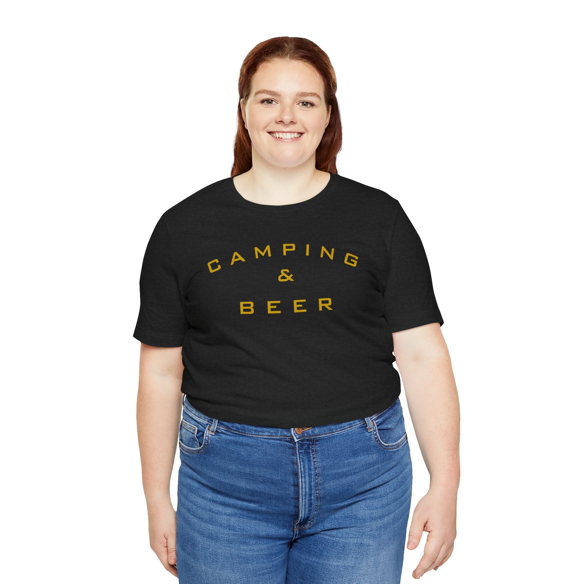 Camping & Beer T‑Shirt — Retro Outdoor Camp Graphic Tee