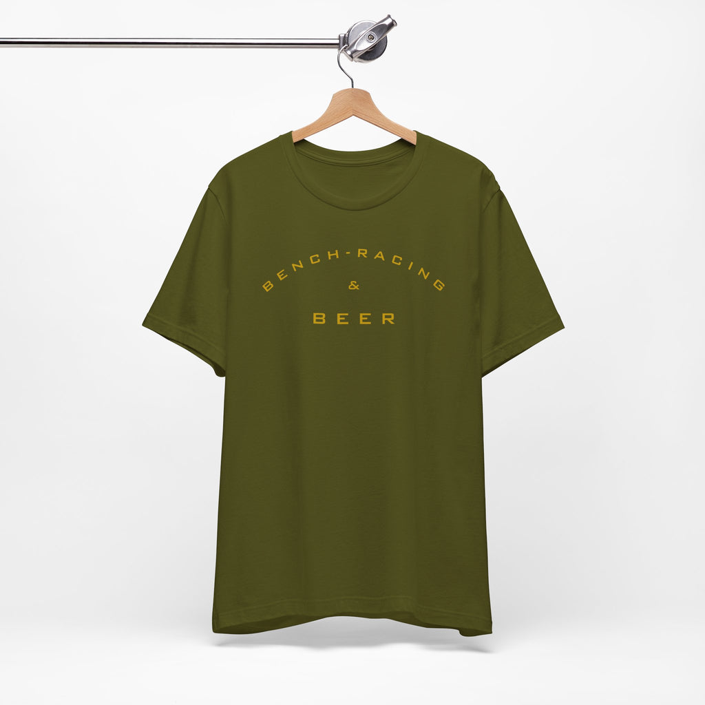 Bench-Racing & Beer Tee - Racing Enthusiast Graphic T-Shirt