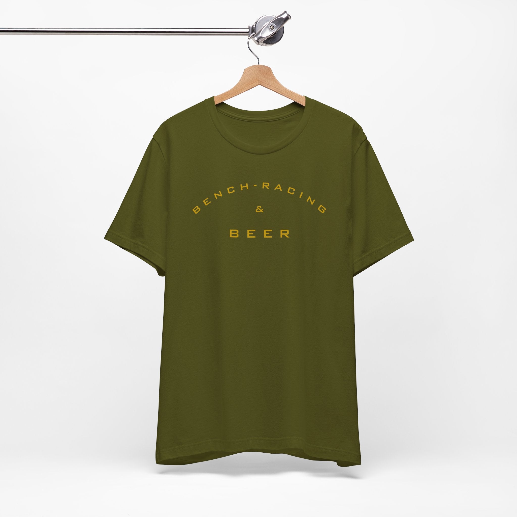 Bench-Racing & Beer Tee - Racing Enthusiast Graphic T-Shirt