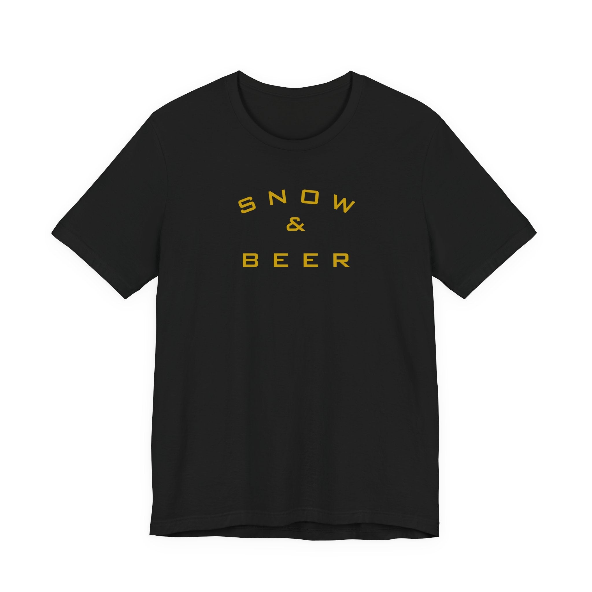Snow & Beer T‑Shirt — Minimal Winter Skiing Beer Tee
