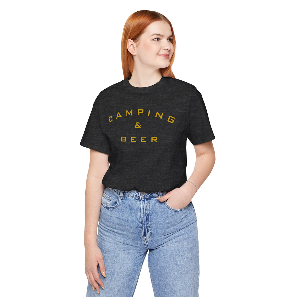 Camping & Beer T‑Shirt — Retro Outdoor Camp Graphic Tee