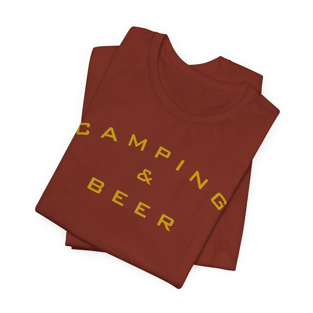 Camping & Beer T‑Shirt — Retro Outdoor Camp Graphic Tee