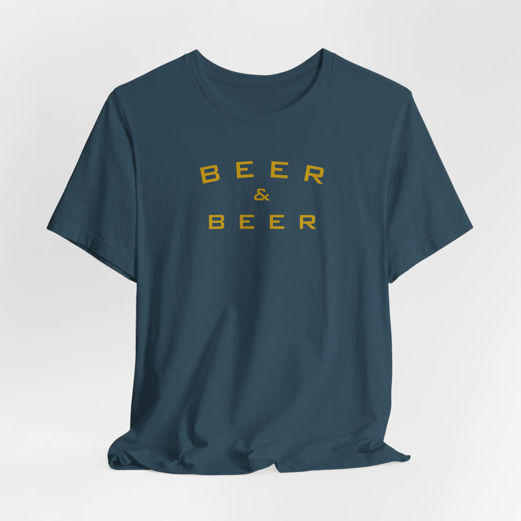 Beer & Beer T-Shirt — Minimalist Brewing Tee for Beer Lovers