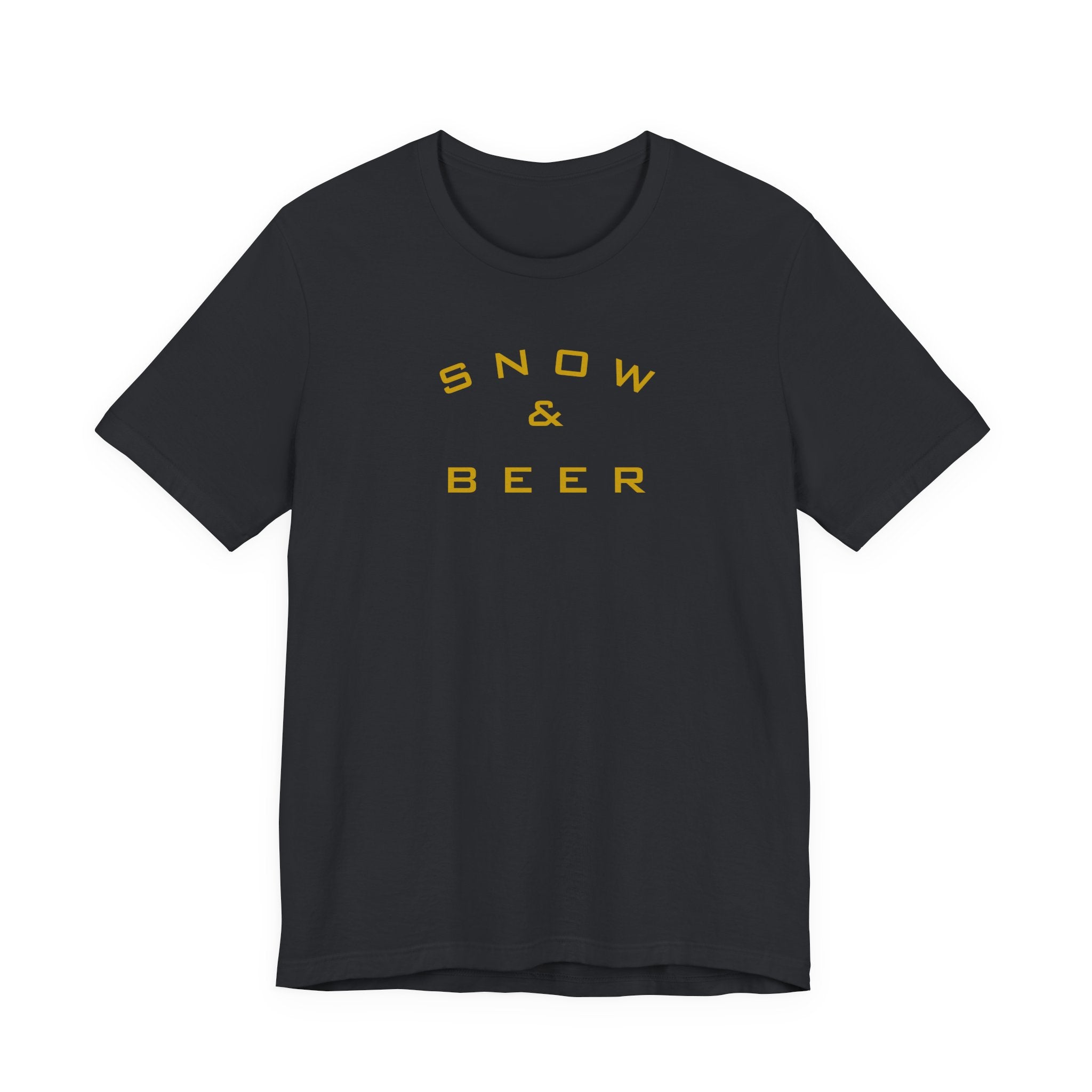 Snow & Beer T‑Shirt — Minimal Winter Skiing Beer Tee