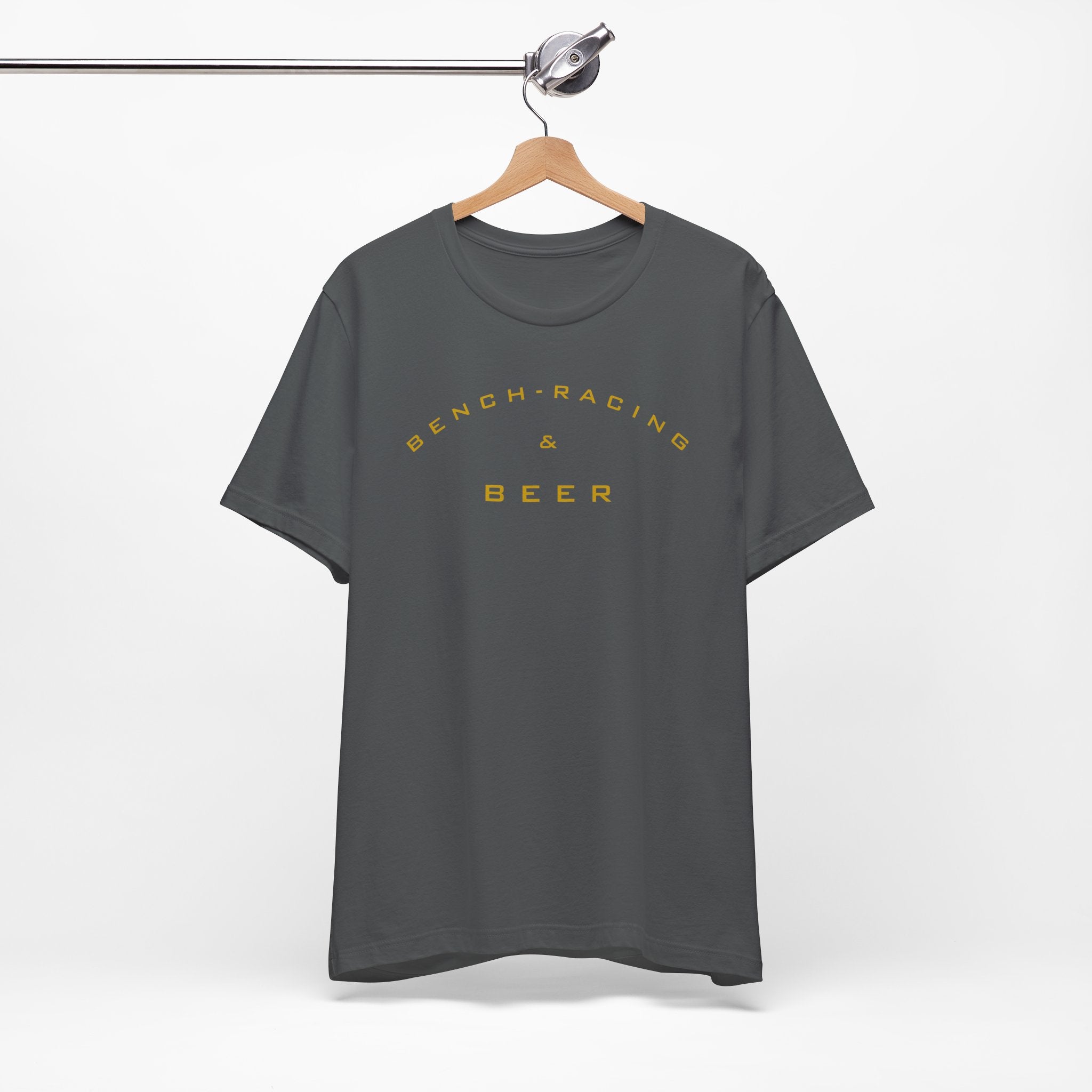 Bench-Racing & Beer Tee - Racing Enthusiast Graphic T-Shirt