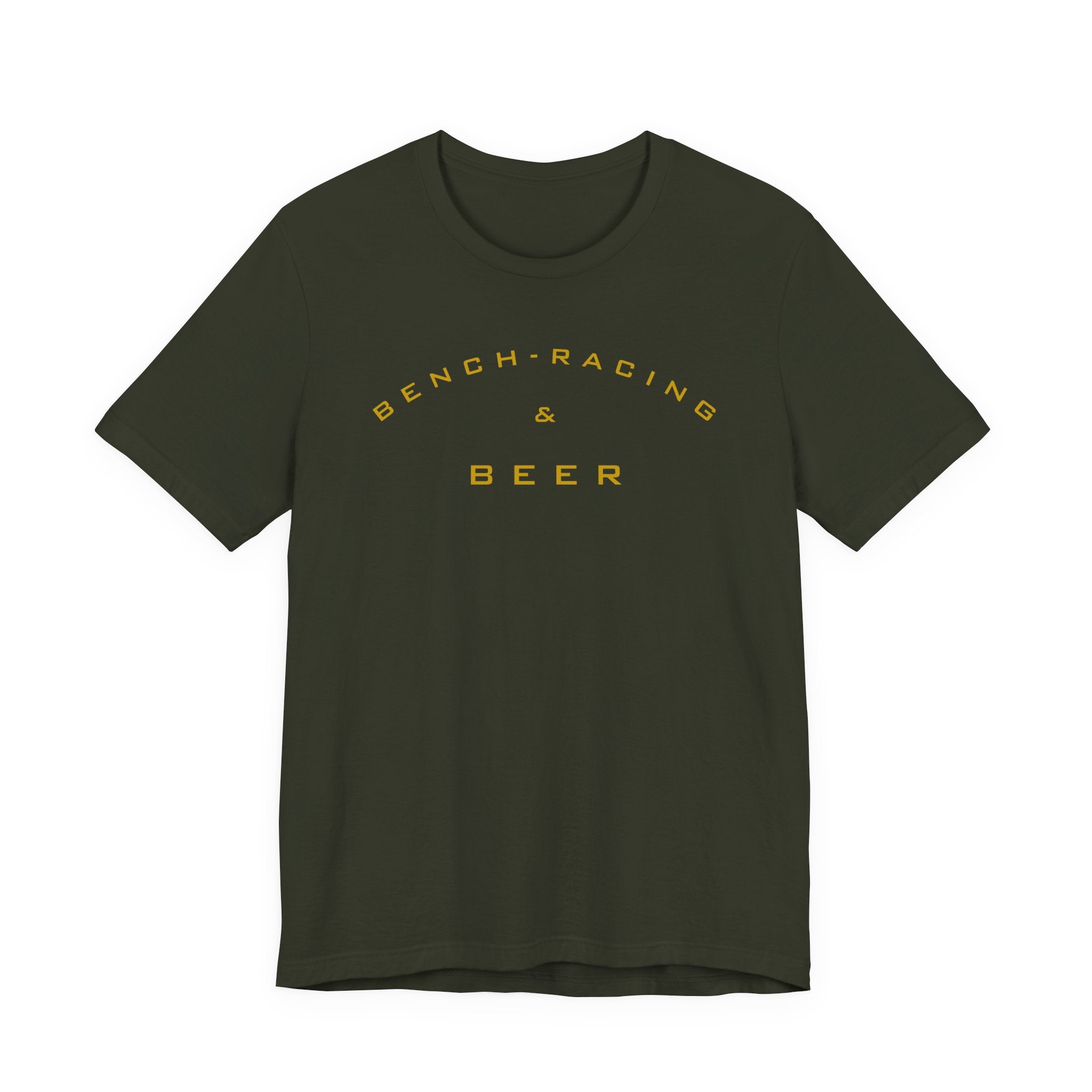 Bench-Racing & Beer Tee - Racing Enthusiast Graphic T-Shirt
