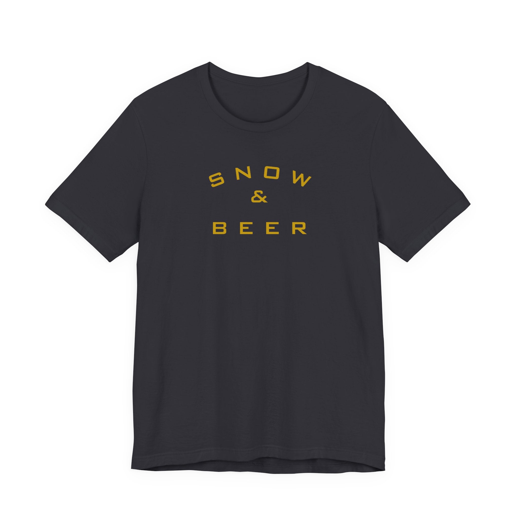 Snow & Beer T‑Shirt — Minimal Winter Skiing Beer Tee