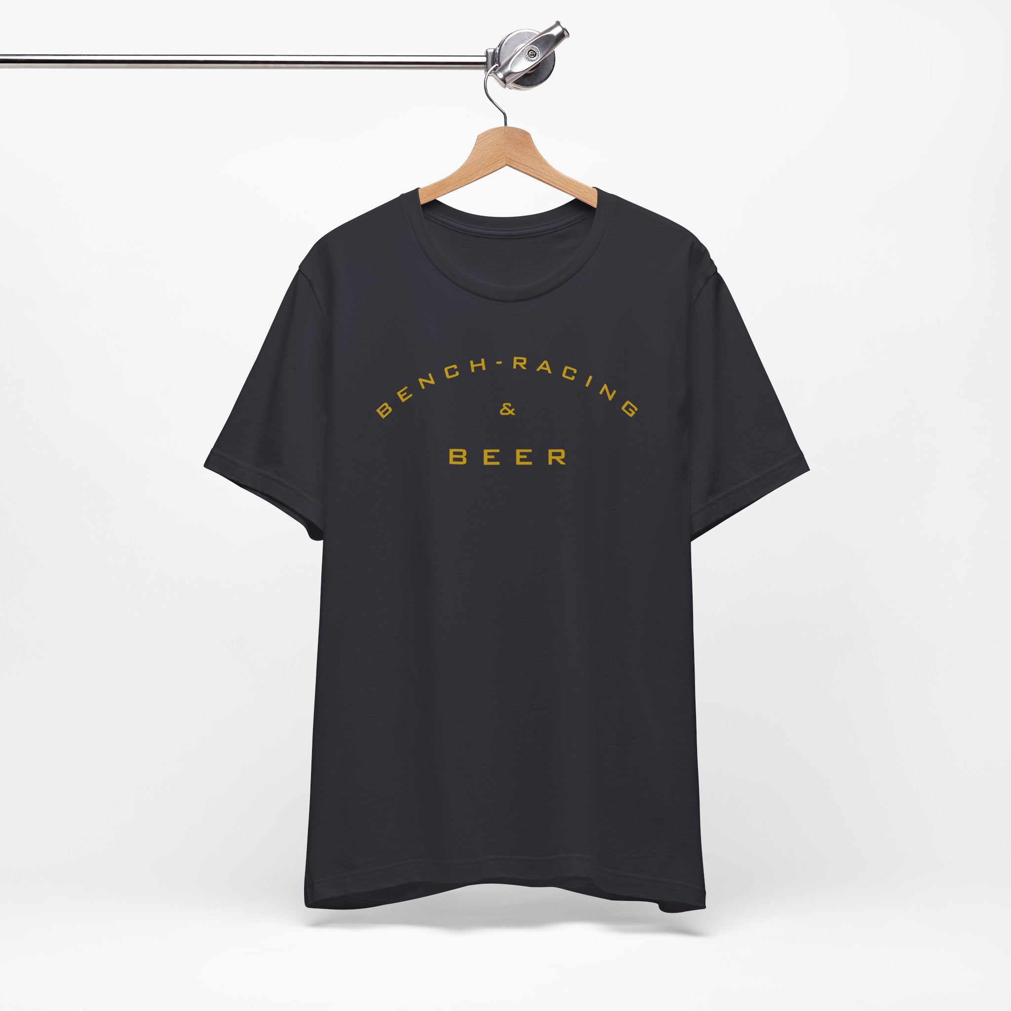 Bench-Racing & Beer Tee - Racing Enthusiast Graphic T-Shirt