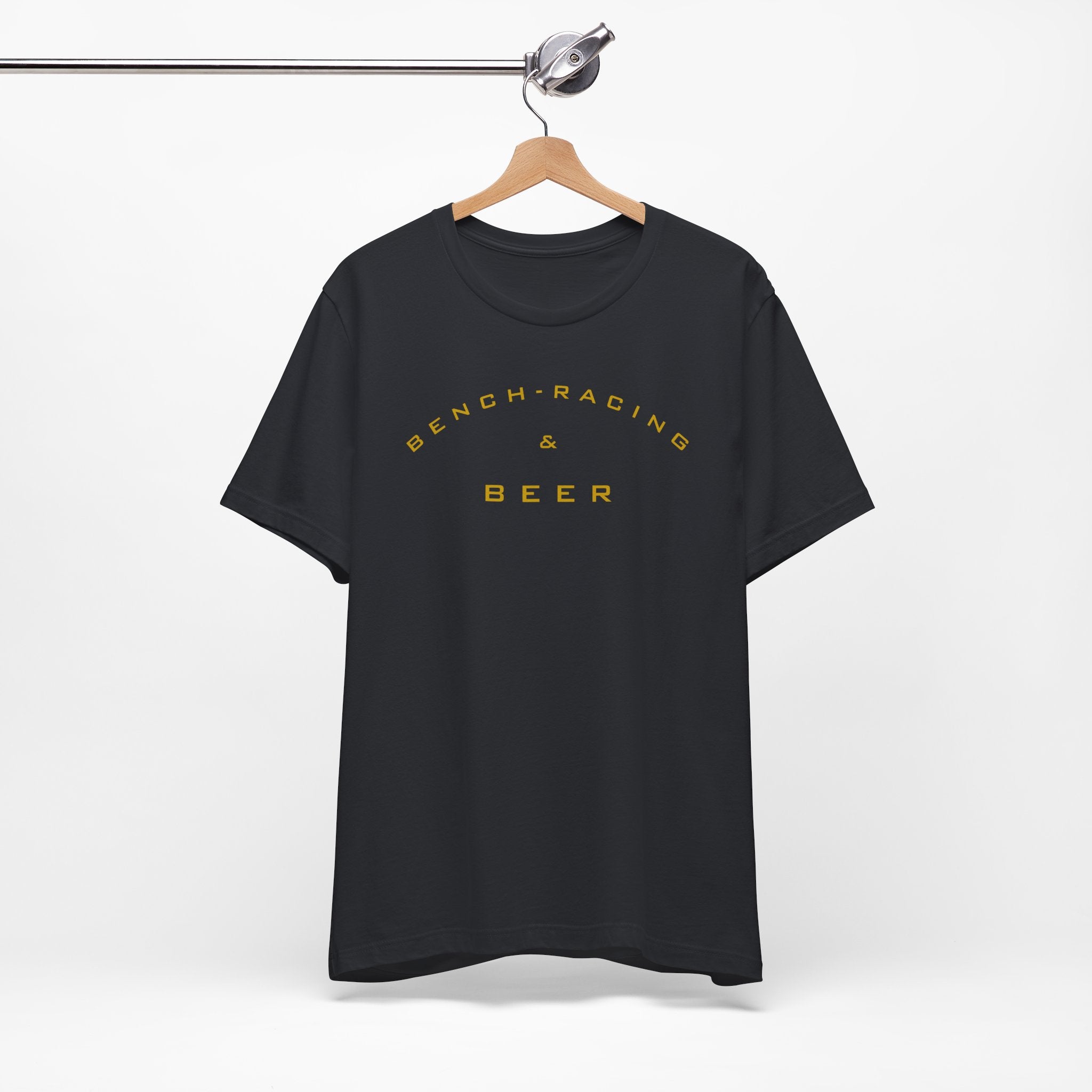 Bench-Racing & Beer Tee - Racing Enthusiast Graphic T-Shirt