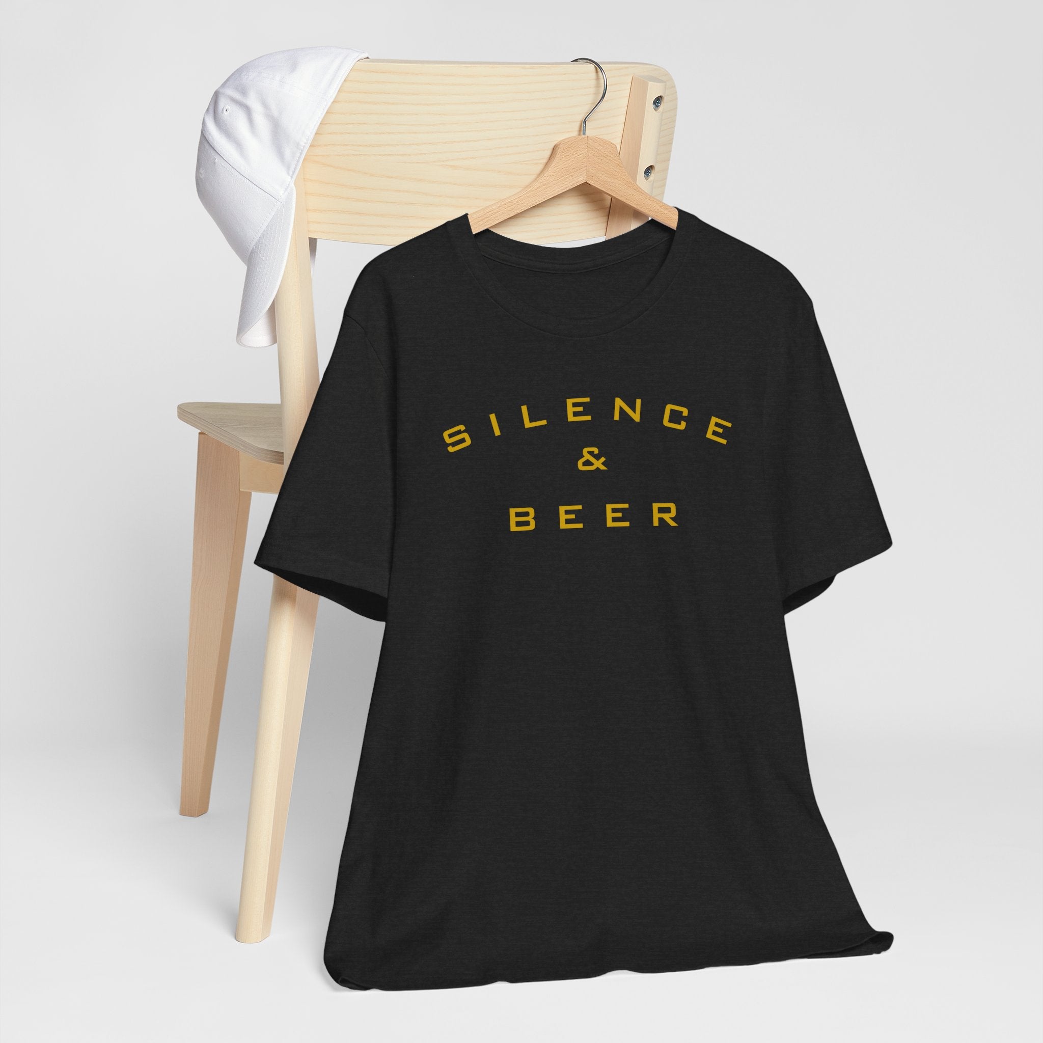 Silence & Beer Tee - Minimalist Beer Lover Shirt