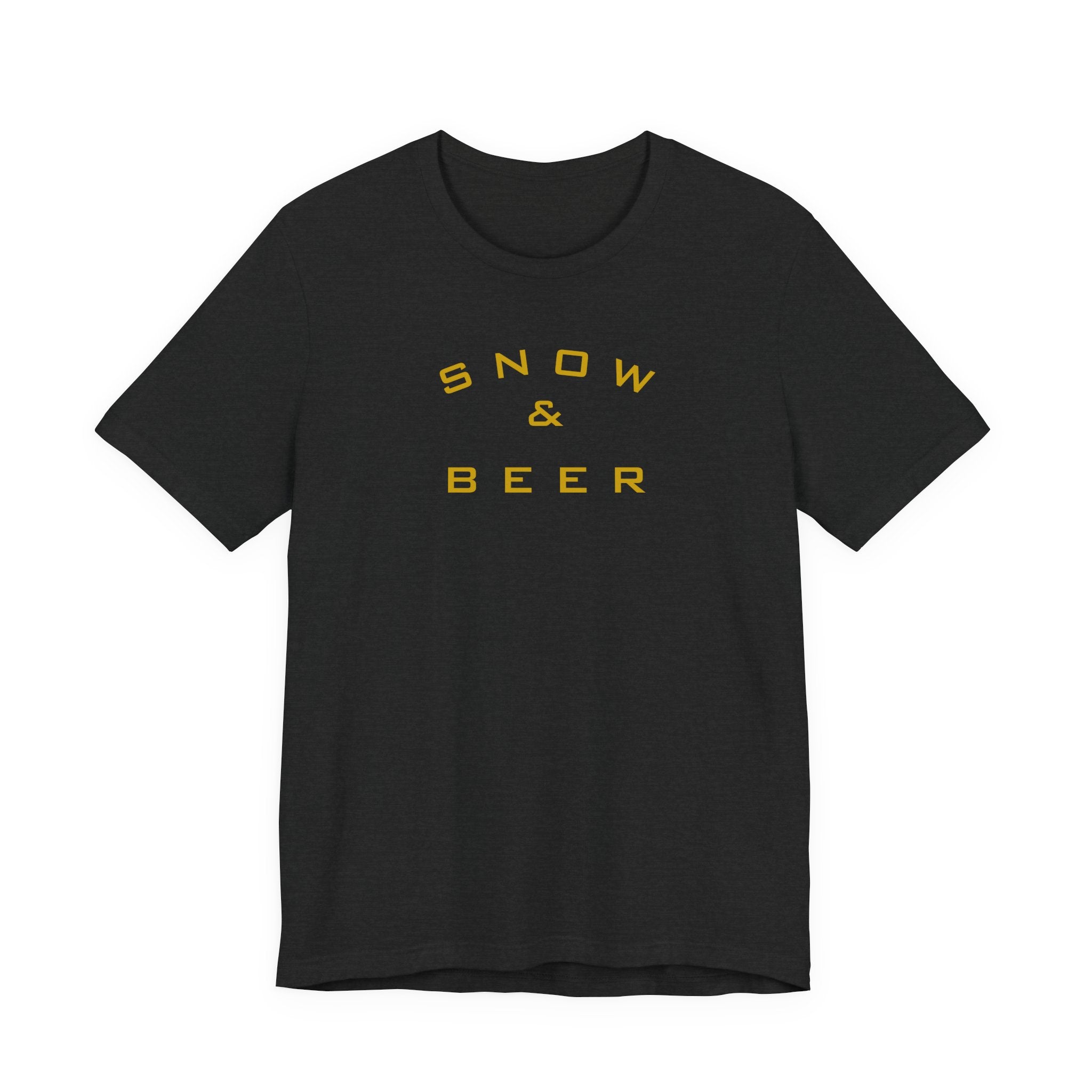 Snow & Beer T‑Shirt — Minimal Winter Skiing Beer Tee