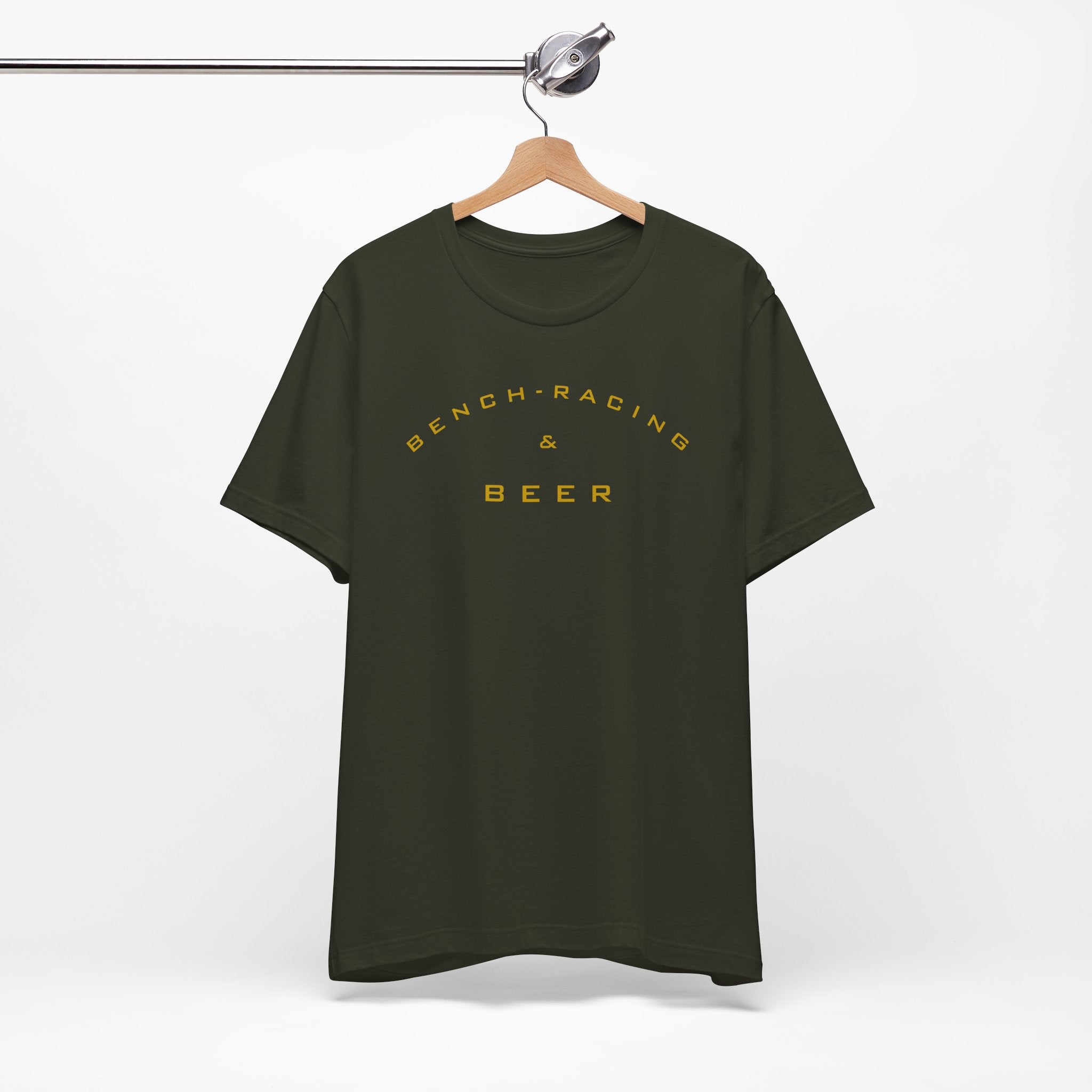Bench-Racing & Beer Tee - Racing Enthusiast Graphic T-Shirt
