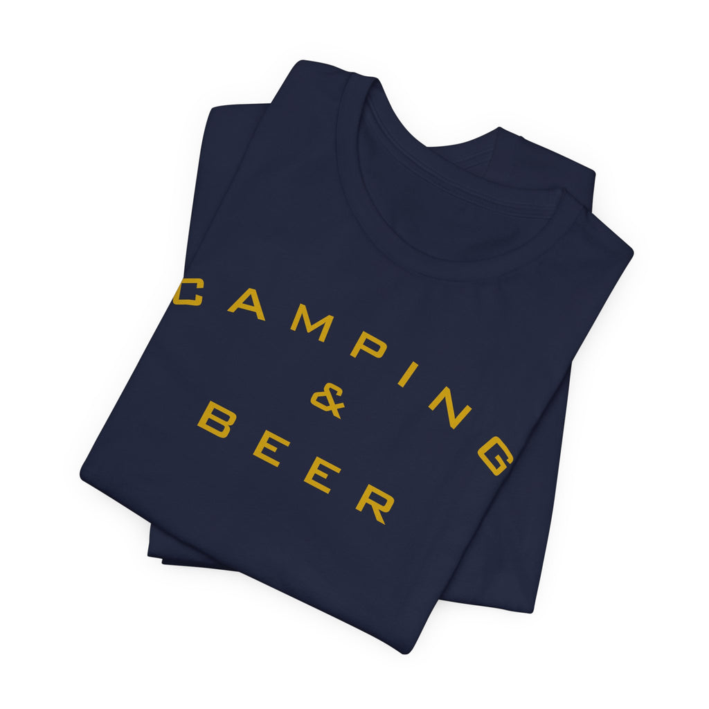 Camping & Beer T‑Shirt — Retro Outdoor Camp Graphic Tee