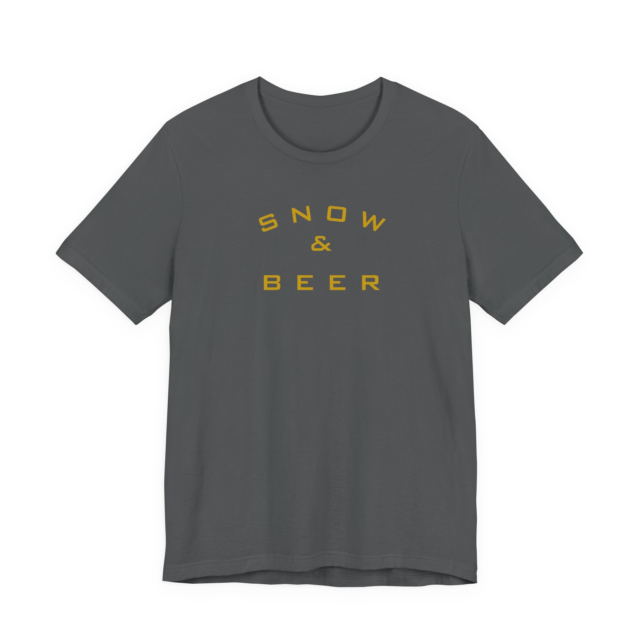 Snow & Beer T‑Shirt — Minimal Winter Skiing Beer Tee