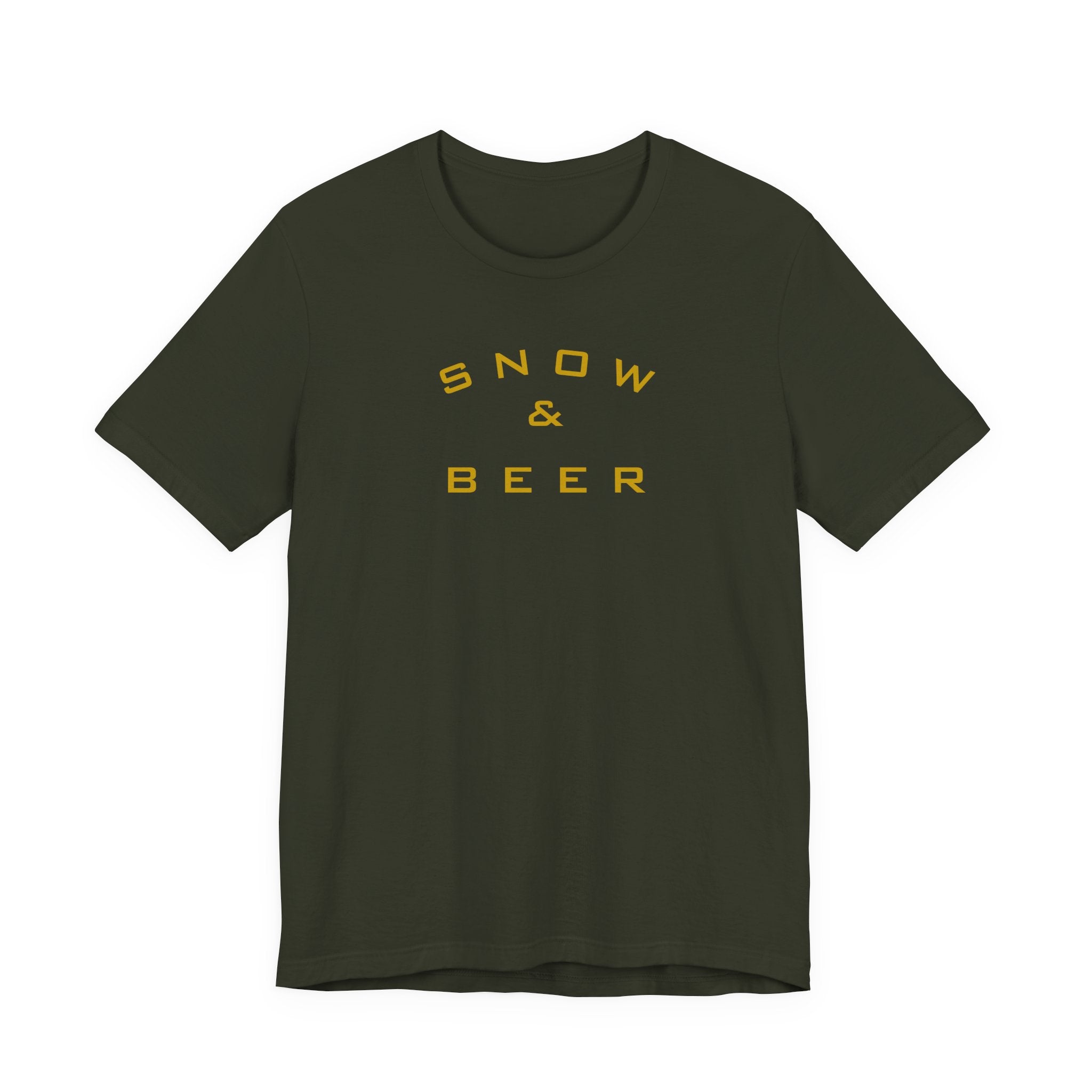 Snow & Beer T‑Shirt — Minimal Winter Skiing Beer Tee