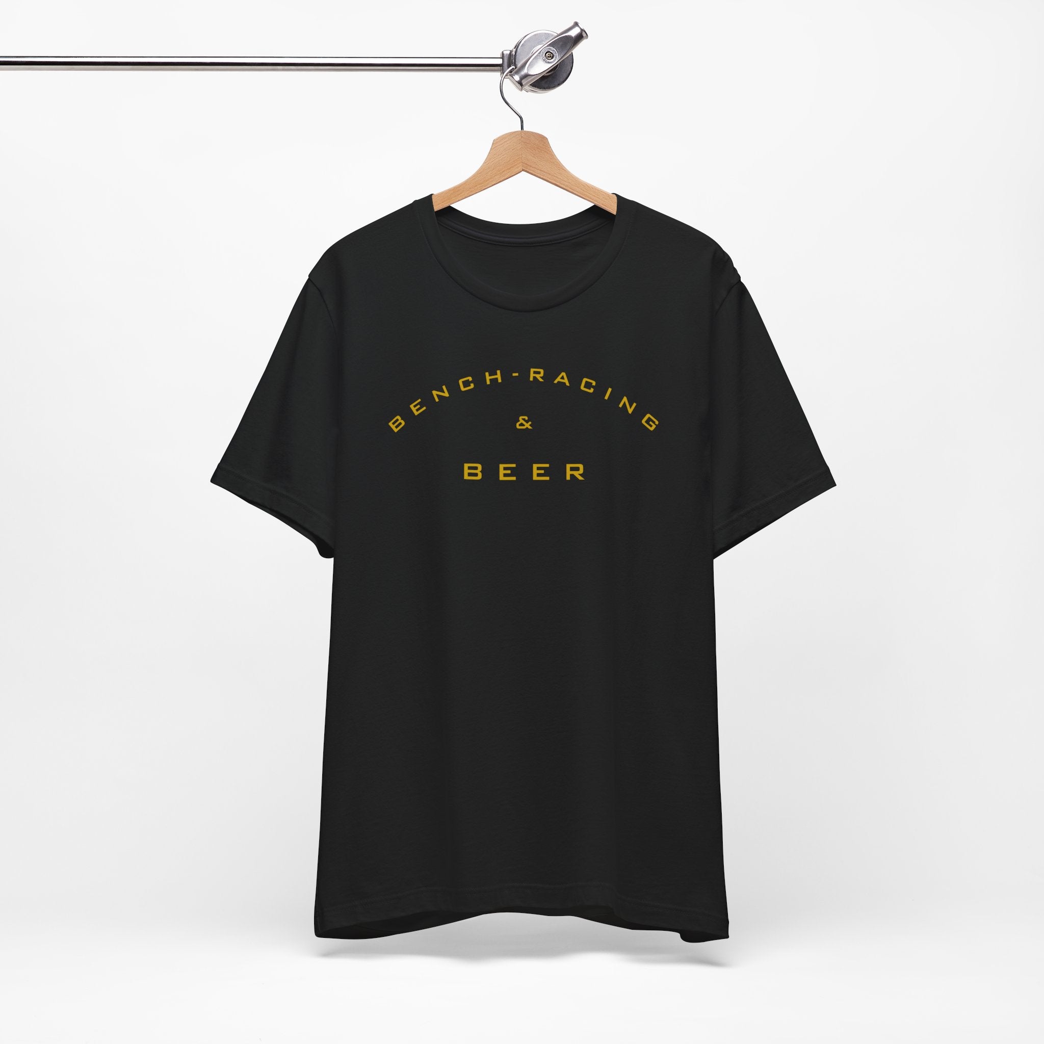 Bench-Racing & Beer Tee - Racing Enthusiast Graphic T-Shirt
