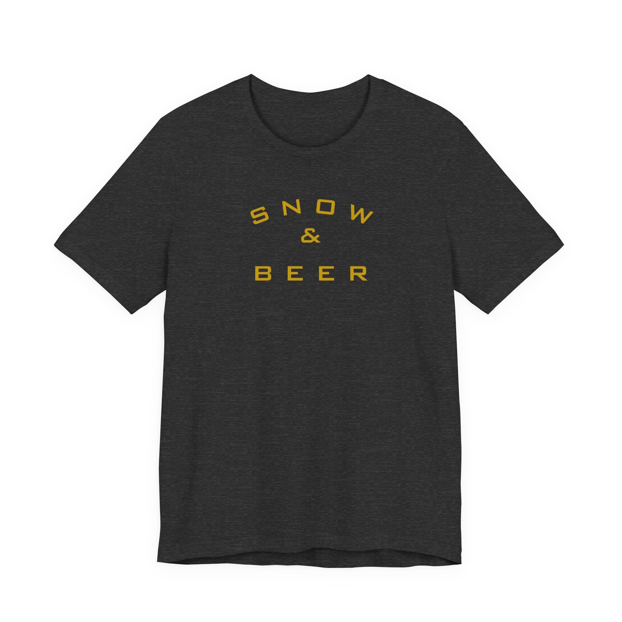 Snow & Beer T‑Shirt — Minimal Winter Skiing Beer Tee
