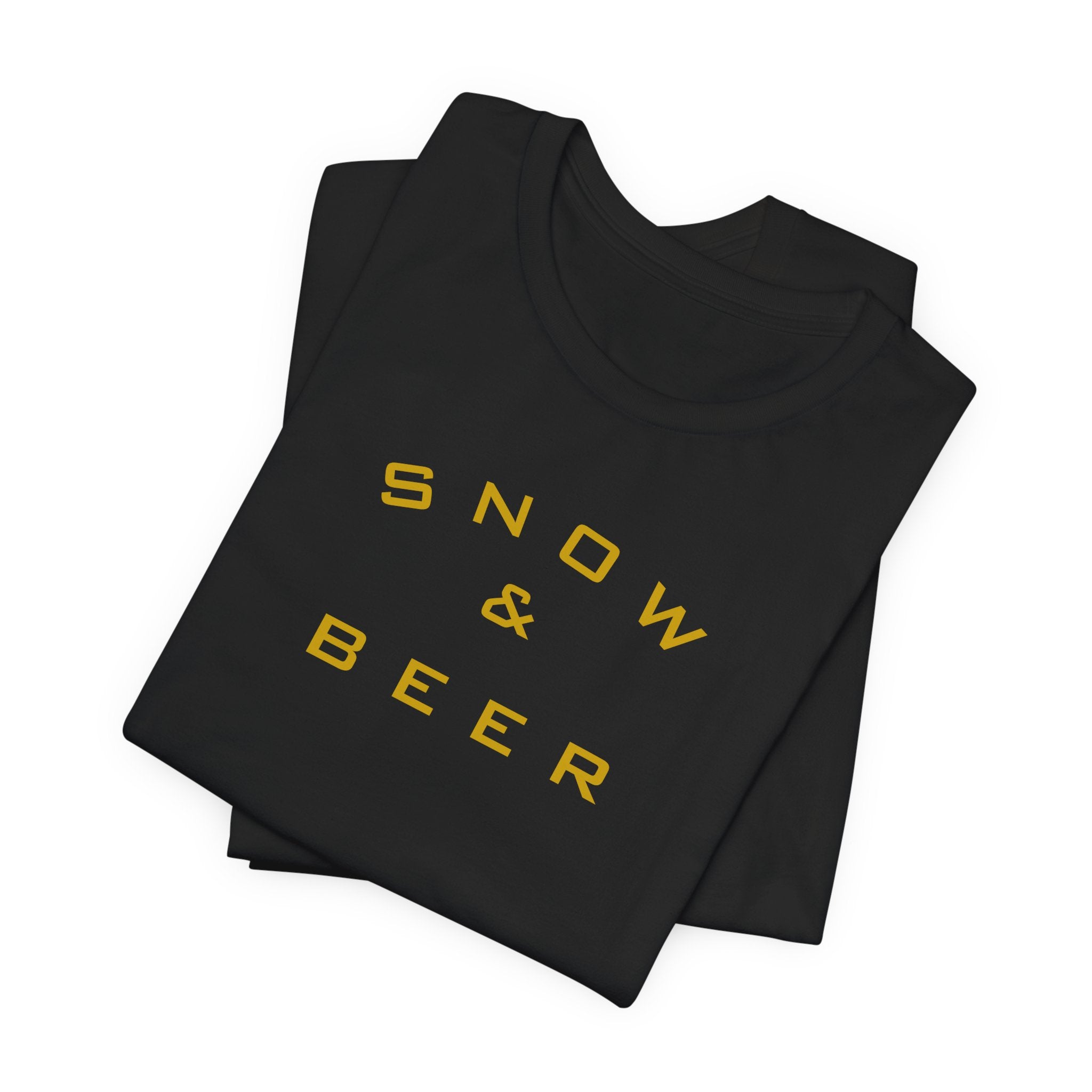 Snow & Beer T‑Shirt — Minimal Winter Skiing Beer Tee